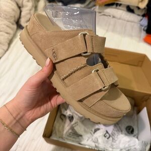 UGG Women's Beige Suede Mules
